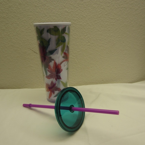 Starbucks 2022 Spring Flower Floral 24 OZ Venti Tumbler Multicolor w/straw - Picture 7 of 11
